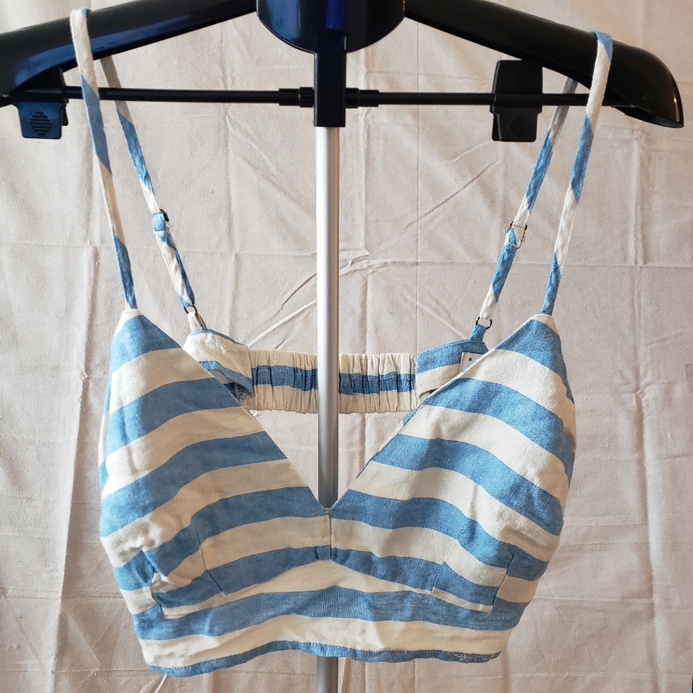 A New Day Blue and White Striped Summer Top Size XXL